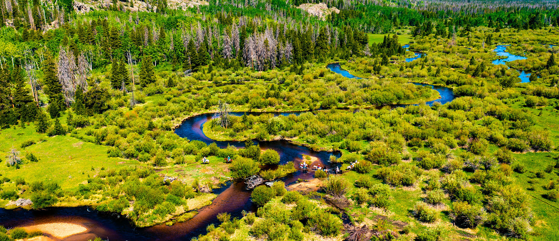 Aerial view of the Rawah Wilderness from our Colorado Guest Ranch