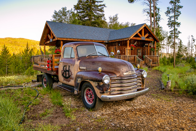 view of old car at Rawah Ranch, an authentic old west vacation destination