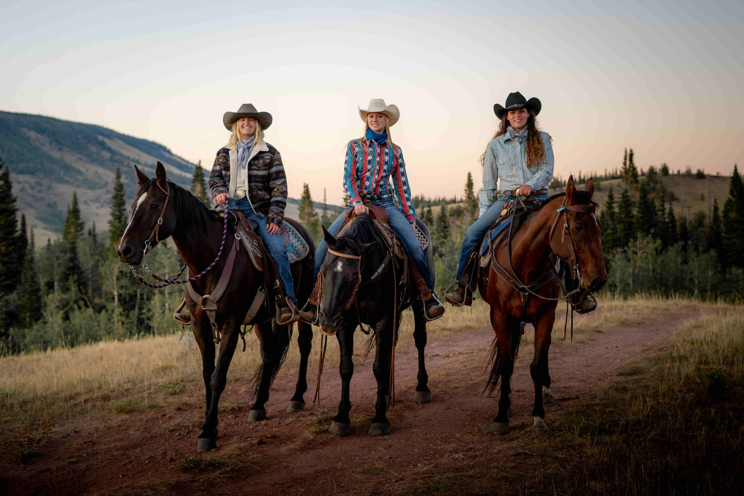women on horseback at Colorado mountain ranch